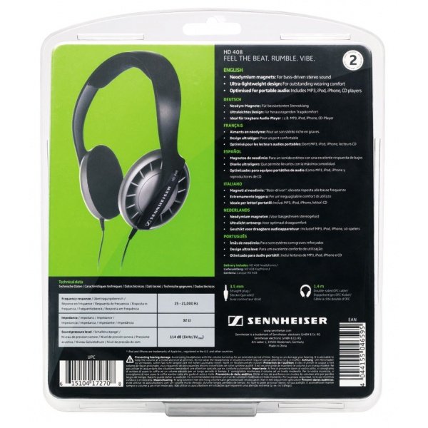 Sennheiser HD 408 | Headphone pro - SONOLOGY Toulouse